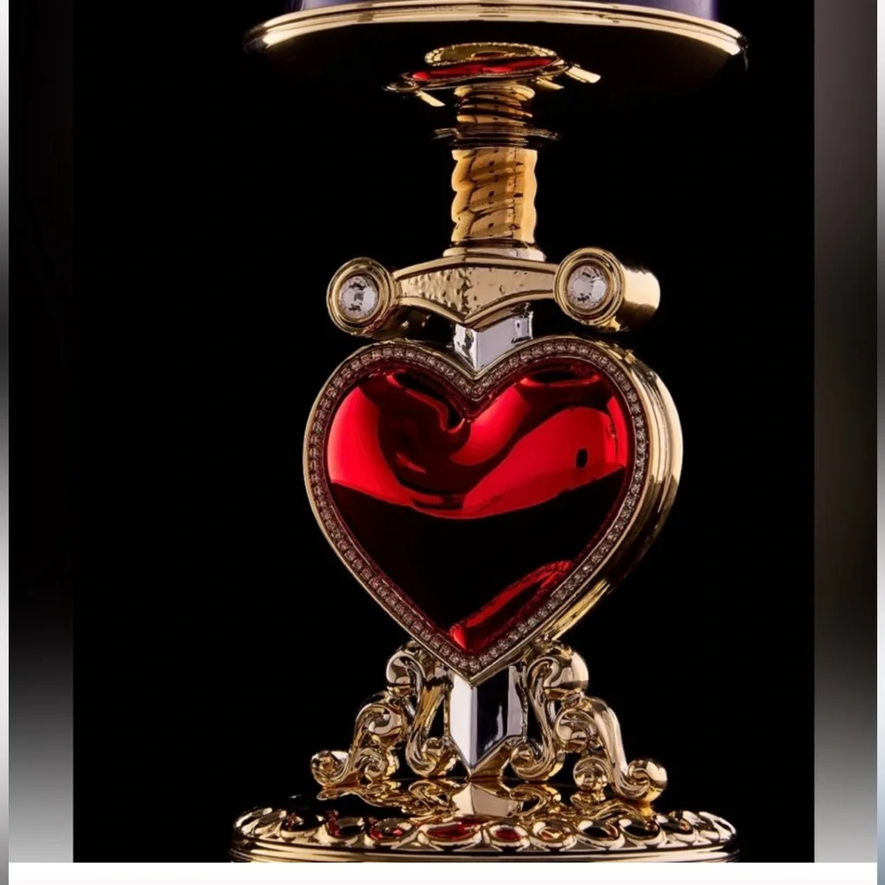 Gold and Red Heart Decorative Pedestal Candle Holders (Set of 2) bath and body - Picture 2 of 2